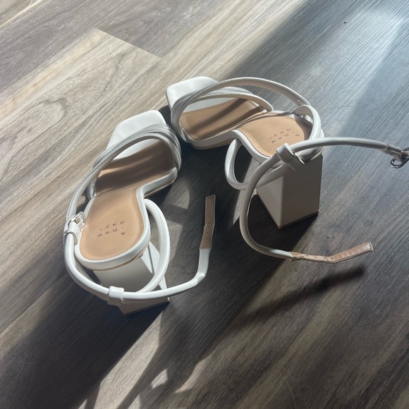 Target White Strappy Heels Modern Minimalist Design - Picture 6 of 7